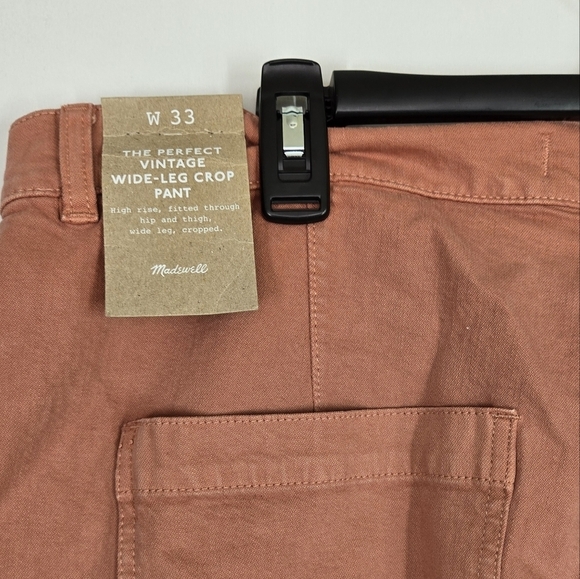Madewell The Perfect Vntage Wide Leg Crop Pants Women's 33 Burnt Orange Fall NWT - Picture 4 of 12